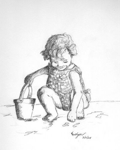 10th-12th Grade - Honorable Mention - Little Girl by the Sea