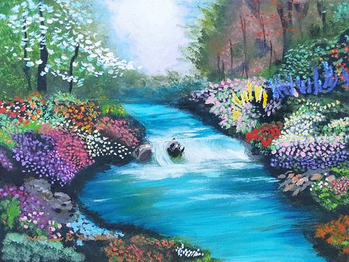 4th-6th Grade - 2nd Place - Wild Flowers by a Creek