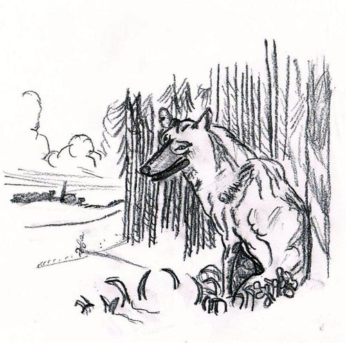4th-6th Grade - Honorable Mention - A Wolf in the Woods
