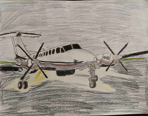 4th-6th Grade - Honorable Mention - The Departing King Air