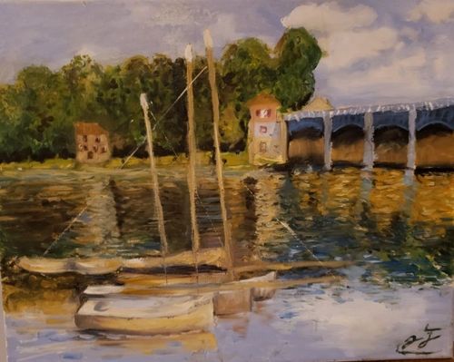 7th-9th Grade - 1st Place - Boats by the Bridge