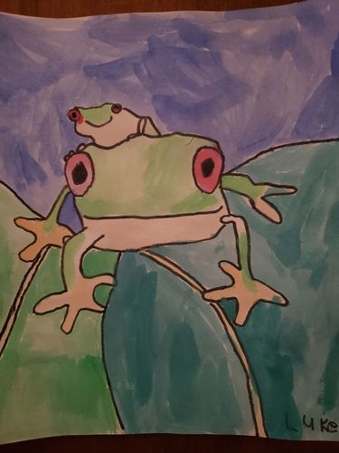 K-1st Grade - 2nd Place - Frogs on a Leaf