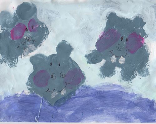 K-1st Grade - Honorable Mention - Hippo Excitement